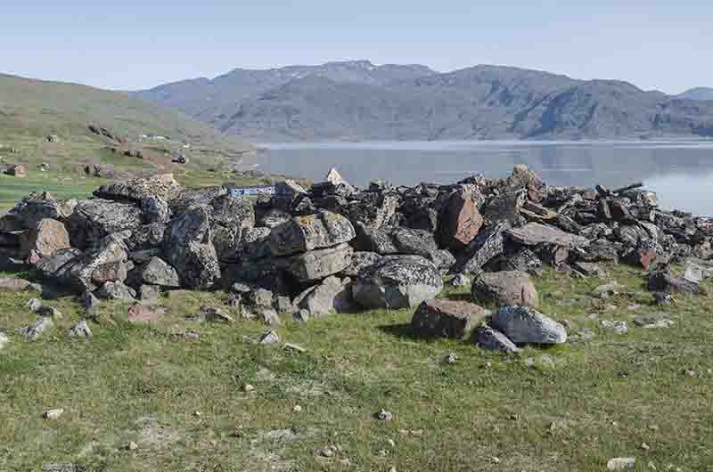 142 - Groenlandia - fiordo Tunulliarfik - Qassiarsuk - Brattahlid - restos de la granja del vikingo Erik el Rojo